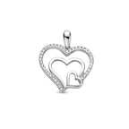 Hanger hart zirkonia zilver gerhodineerd