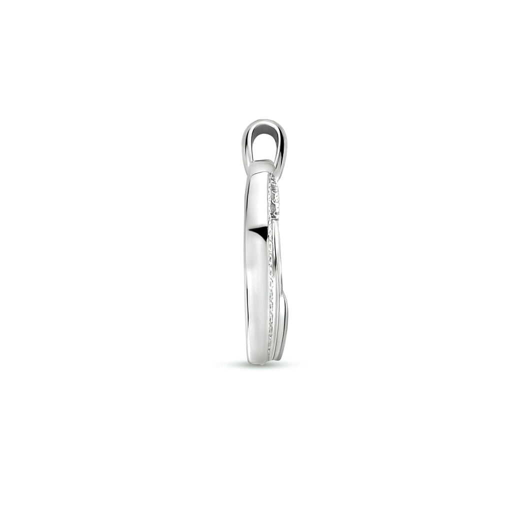 Hanger hart zirkonia zilver gerhodineerd