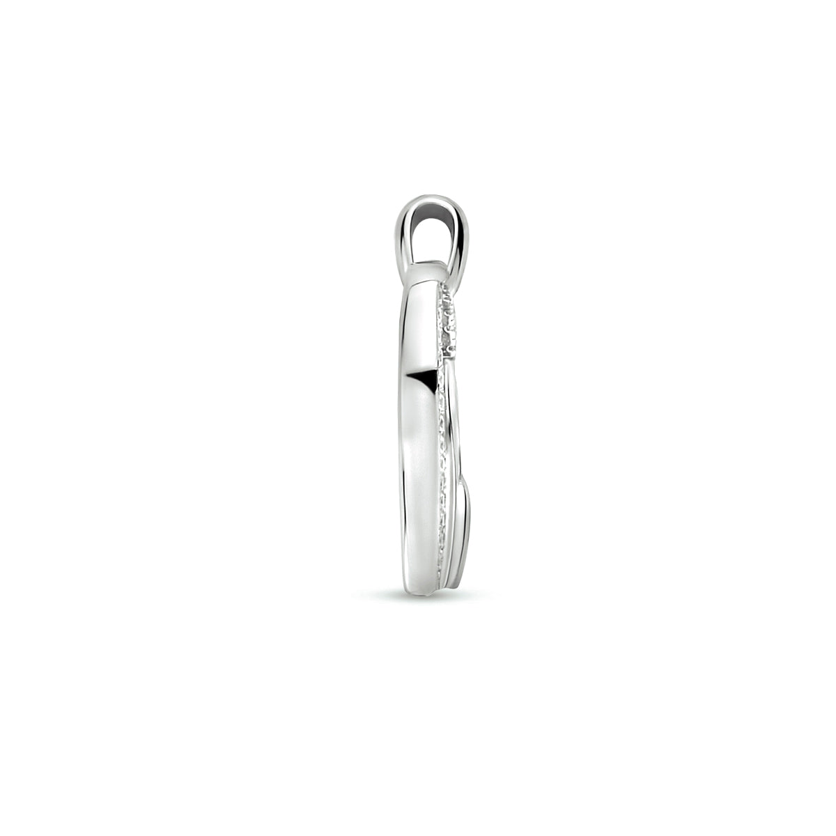 Hanger hart zirkonia zilver gerhodineerd
