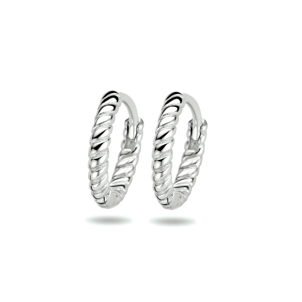 Klapoorringen gedraaid zilver gerhodineerd