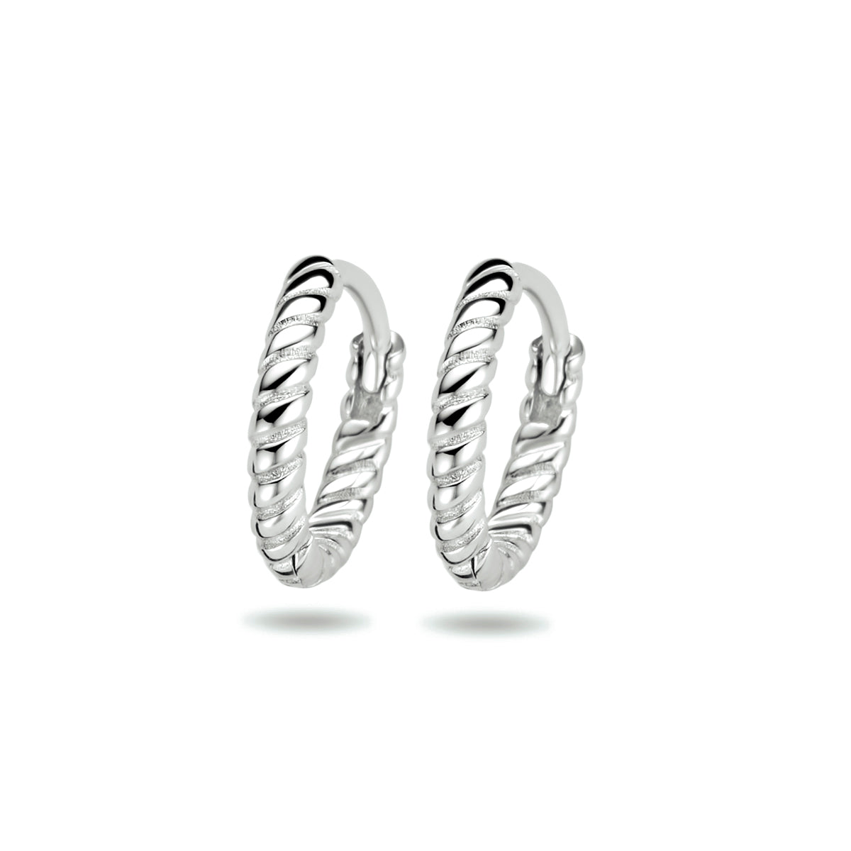 Klapoorringen gedraaid zilver gerhodineerd