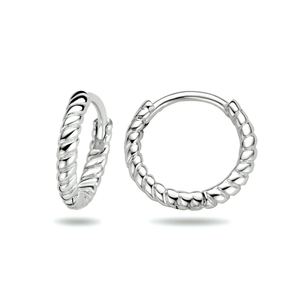 Klapoorringen gedraaid zilver gerhodineerd