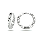 Klapoorringen gedraaid zilver gerhodineerd