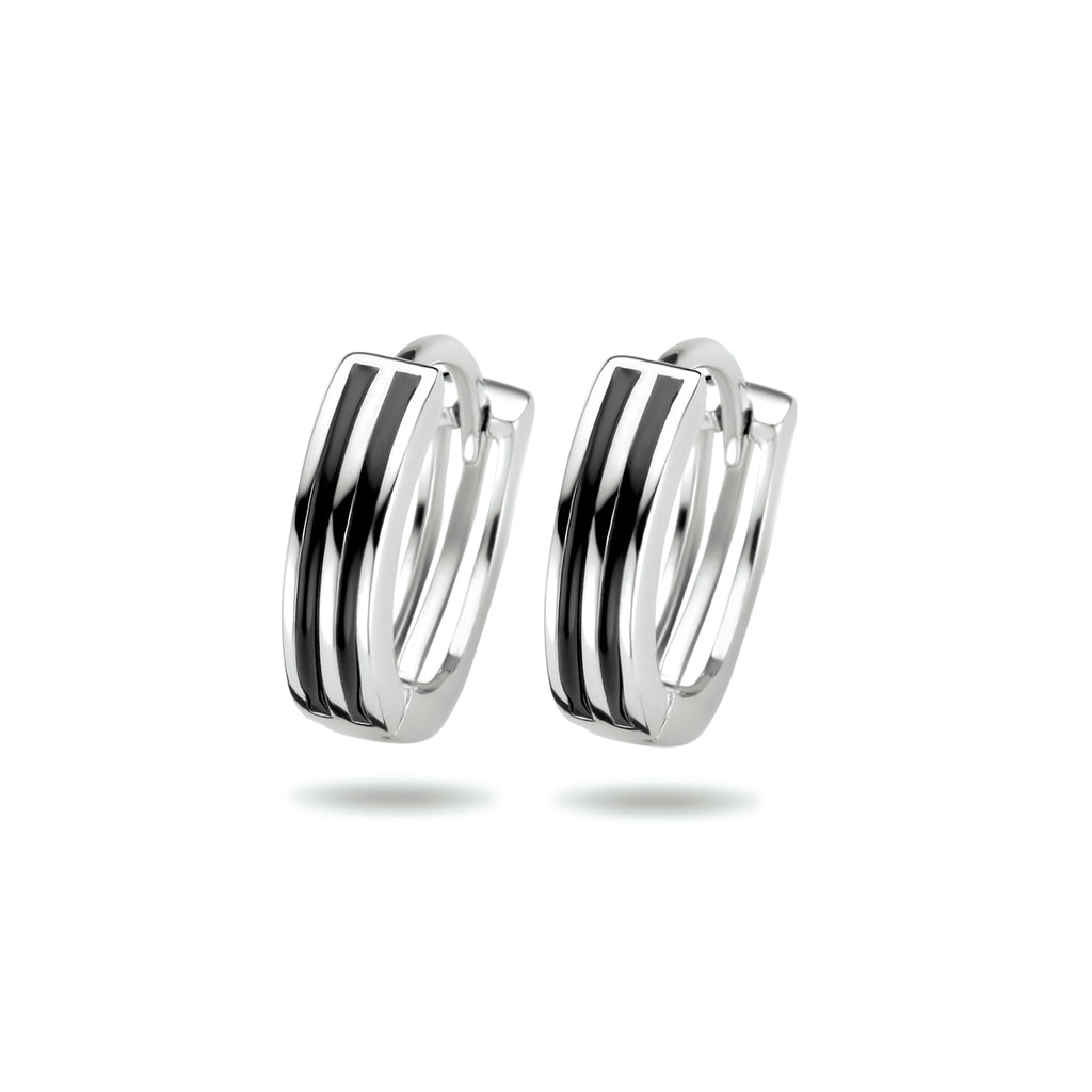 Klapoorringen zilver gerhodineerd