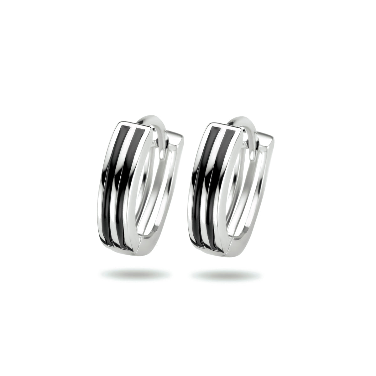 Klapoorringen zilver gerhodineerd