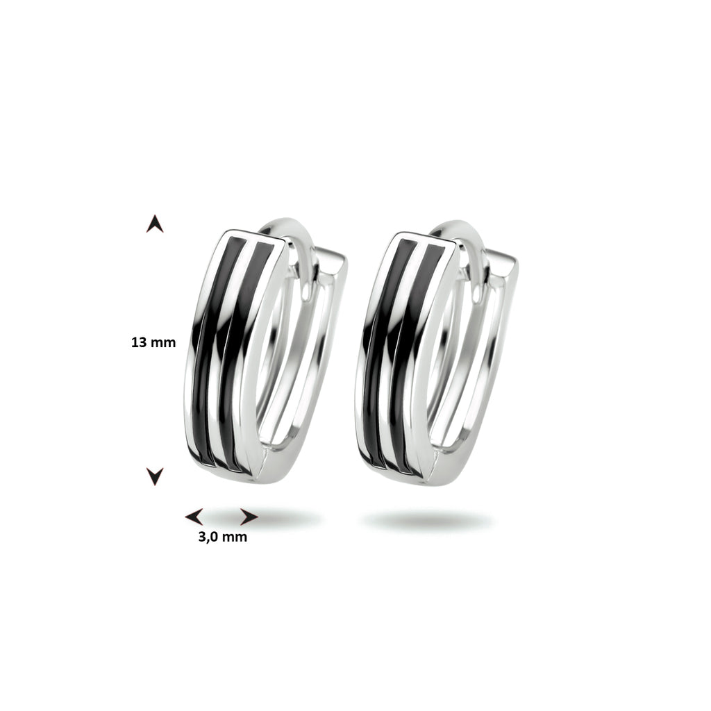 Klapoorringen zilver gerhodineerd