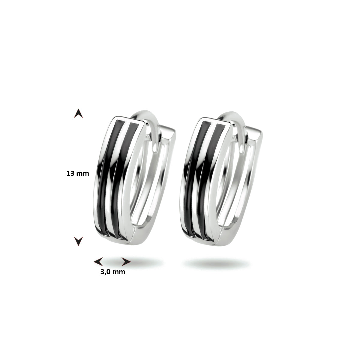 Klapoorringen zilver gerhodineerd