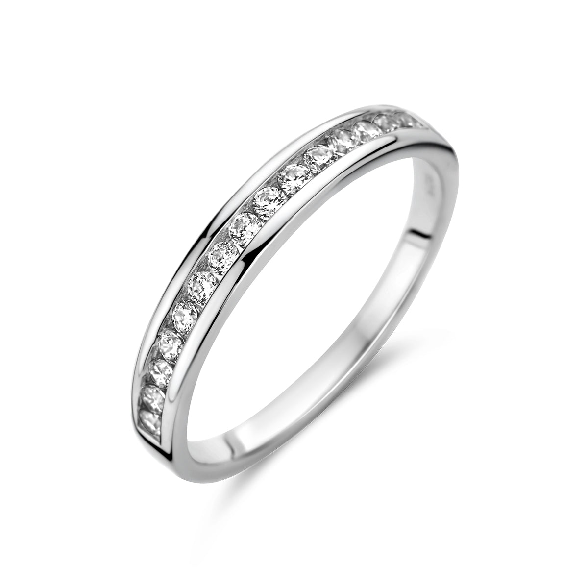 Ring zirkonia zilver gerhodineerd