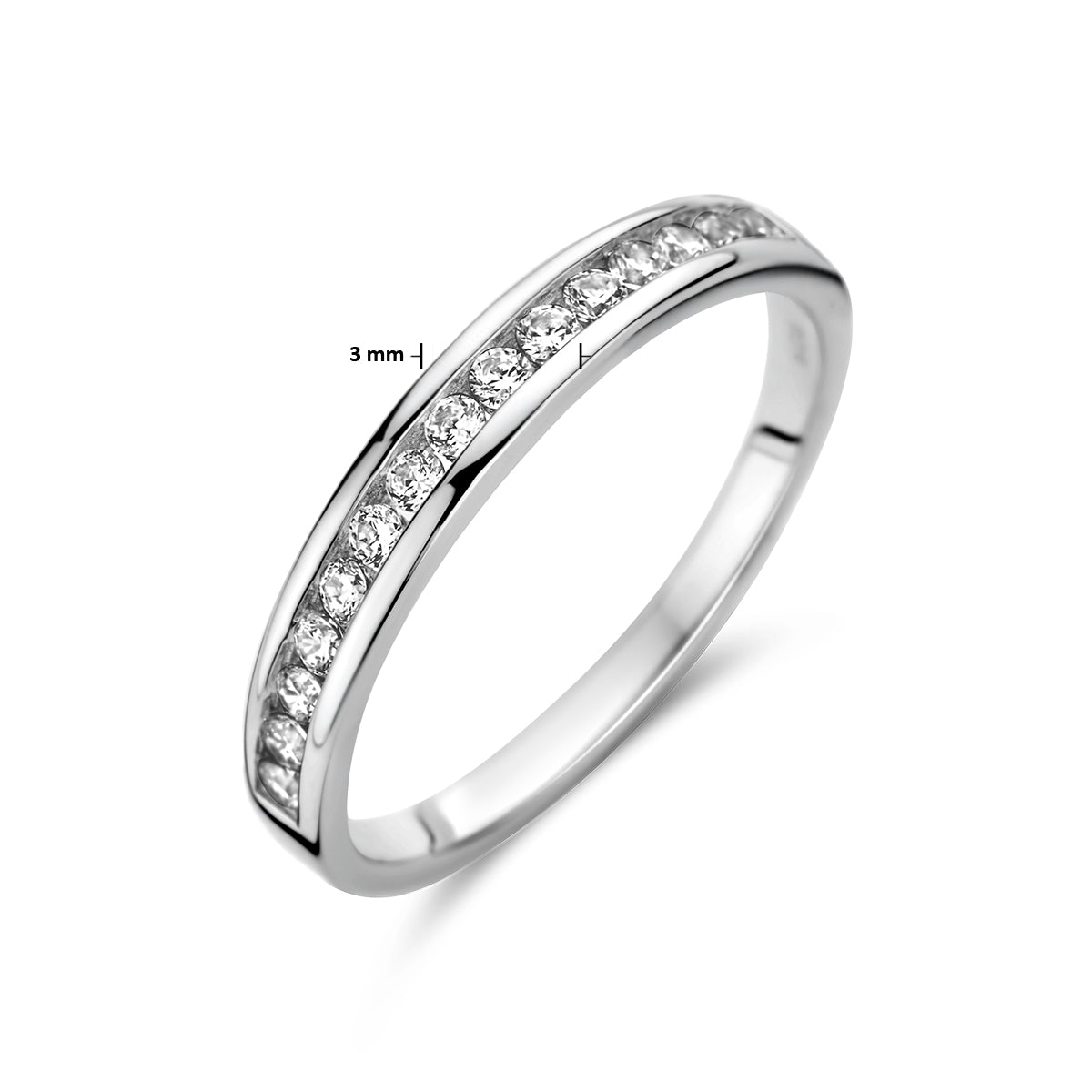Ring zirkonia zilver gerhodineerd