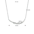 Collier zirkonia 42 + 3 cm zilver gerhodineerd