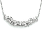 Collier zirkonia 42 + 3 cm zilver gerhodineerd