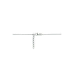 Collier zirkonia 42 + 3 cm zilver gerhodineerd