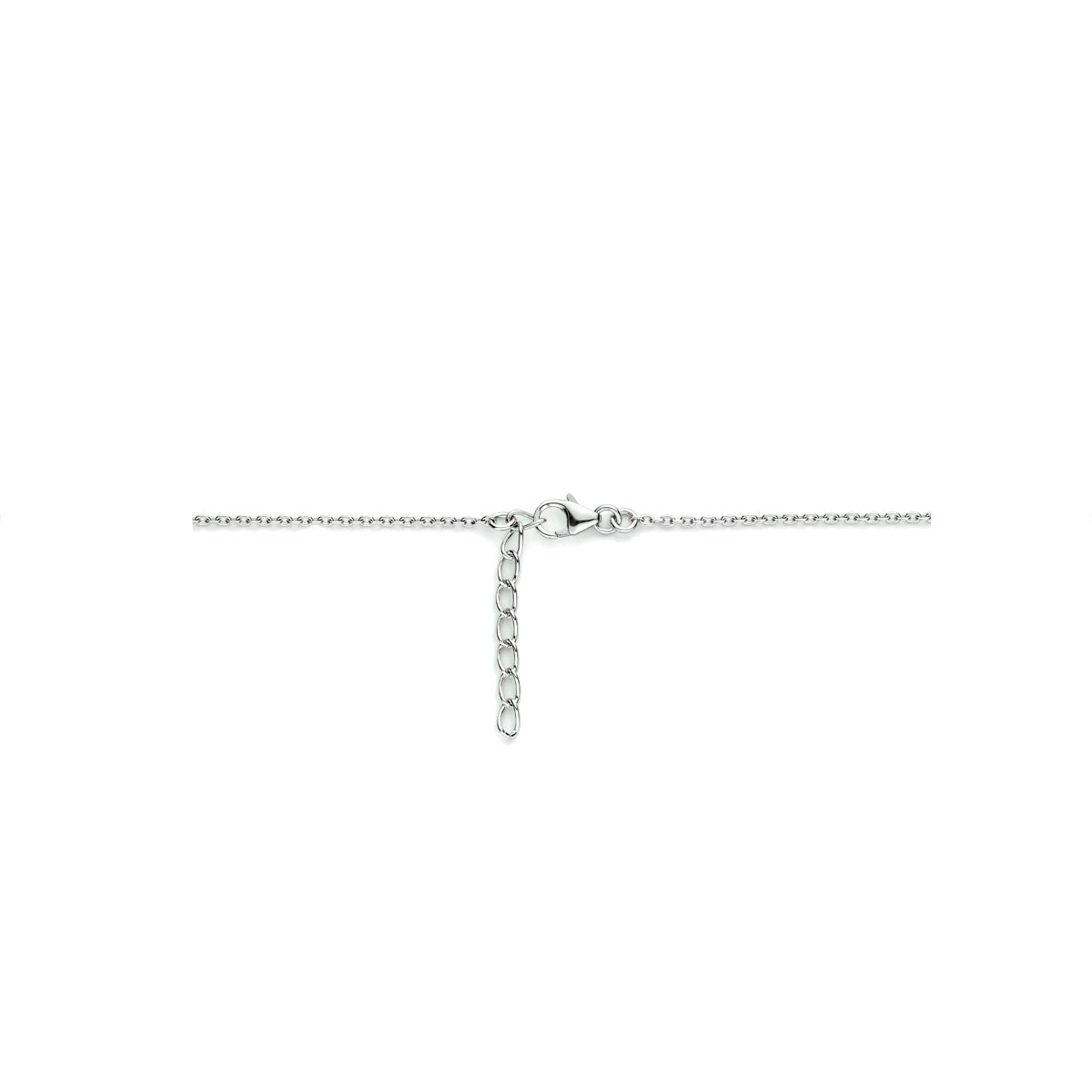 Collier zirkonia 42 + 3 cm zilver gerhodineerd