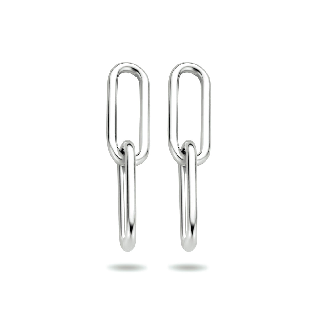 Oorhangers paperclip zilver gerhodineerd