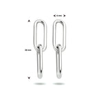Oorhangers paperclip zilver gerhodineerd