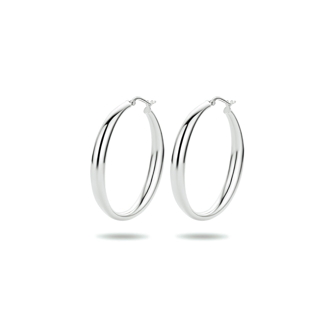 Oorringen zilver gerhodineerd