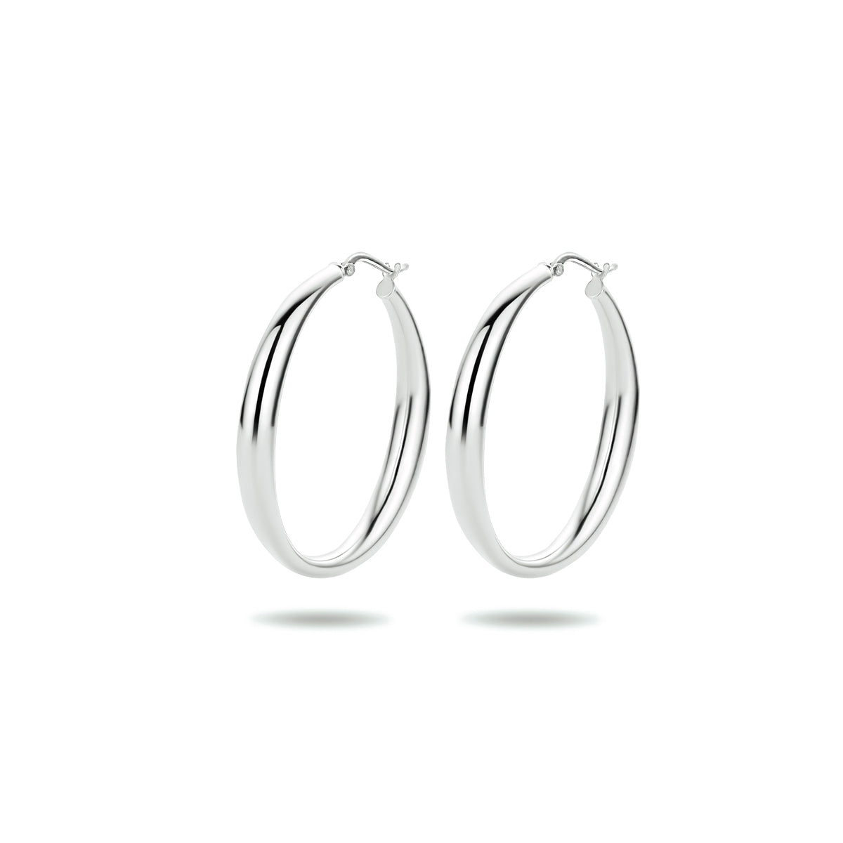 Oorringen zilver gerhodineerd