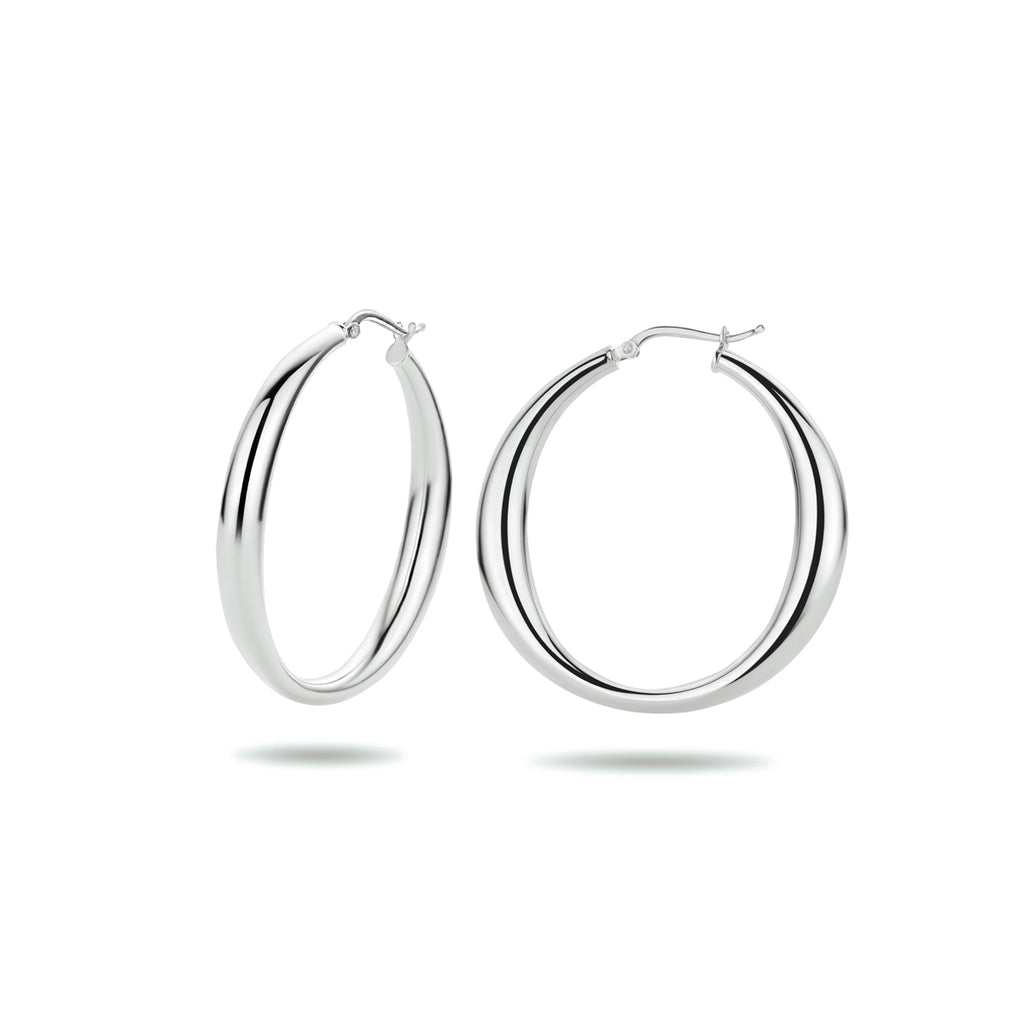 Oorringen zilver gerhodineerd