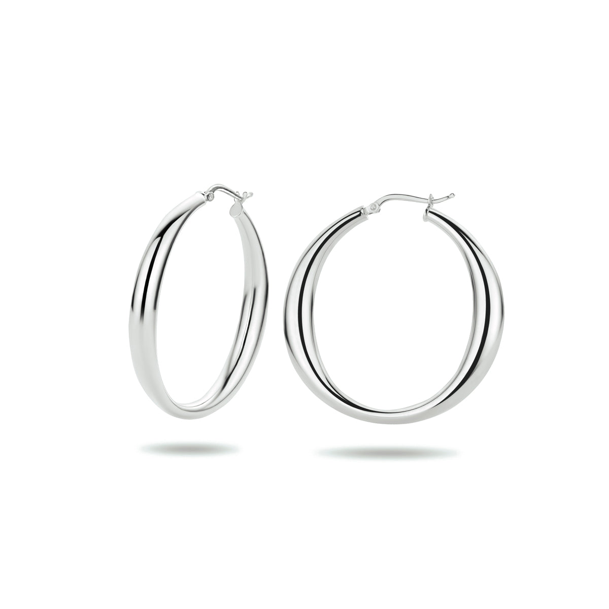 Oorringen zilver gerhodineerd