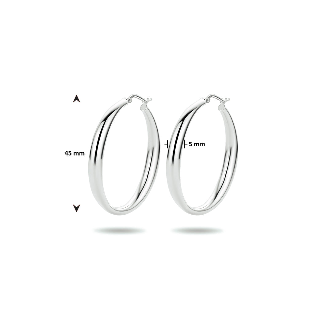 Oorringen zilver gerhodineerd