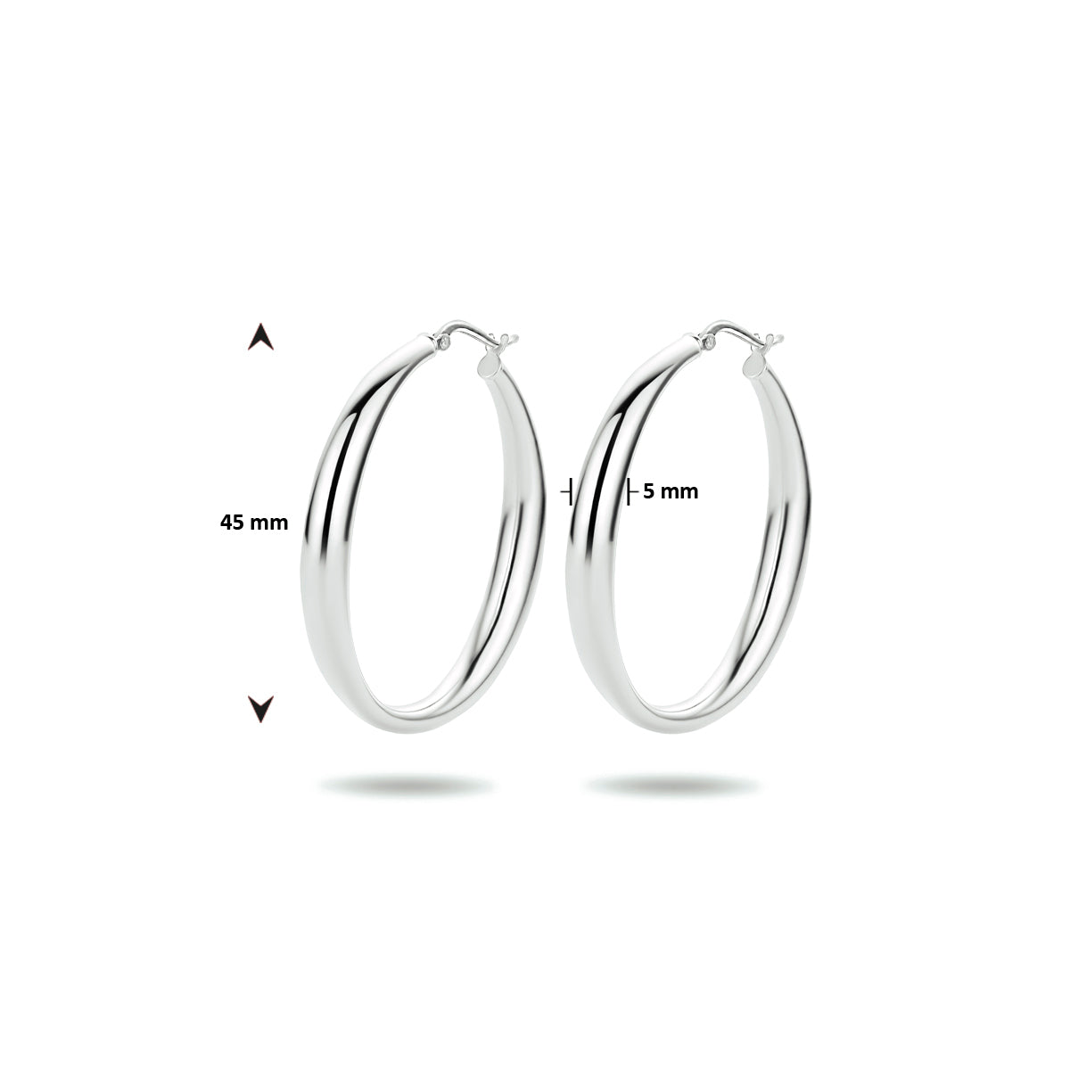 Oorringen zilver gerhodineerd