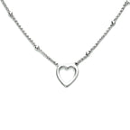 Collier hartjes 36 + 3 cm zilver gerhodineerd