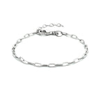 Armband paperclip platte buis 2,5 mm 16 + 3 cm zilver gerhodineerd