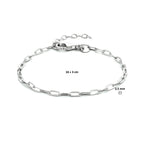 Armband paperclip platte buis 2,5 mm 16 + 3 cm zilver gerhodineerd