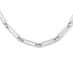 Collier paperclip vierkante buis 4,0 mm 45 cm zilver gerhodineerd