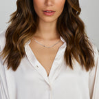 Collier paperclip vierkante buis 4,0 mm 45 cm zilver gerhodineerd