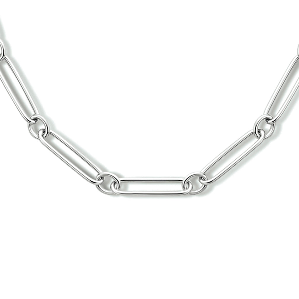 Collier paperclip ronde buis 5,0 mm 45 cm zilver gerhodineerd