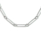 Collier paperclip ronde buis 5,0 mm 45 cm zilver gerhodineerd