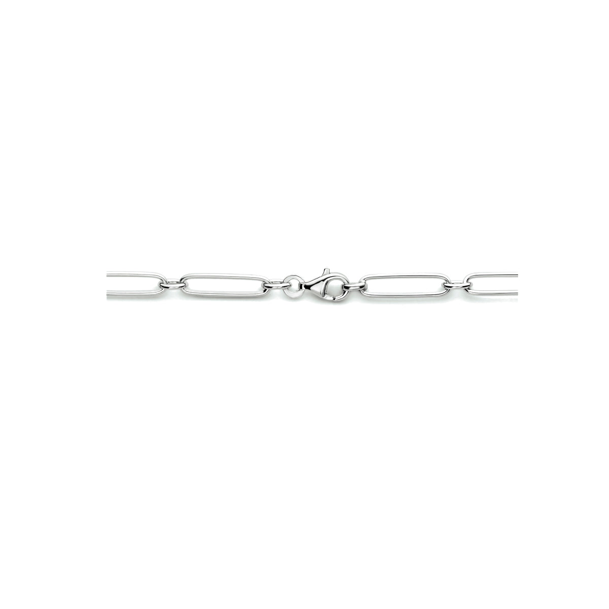 Collier paperclip ronde buis 5,0 mm 45 cm zilver gerhodineerd