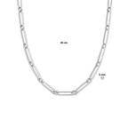 Collier paperclip ronde buis 5,0 mm 45 cm zilver gerhodineerd