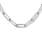 Collier paperclip ronde buis 5,6 mm 45 cm zilver gerhodineerd