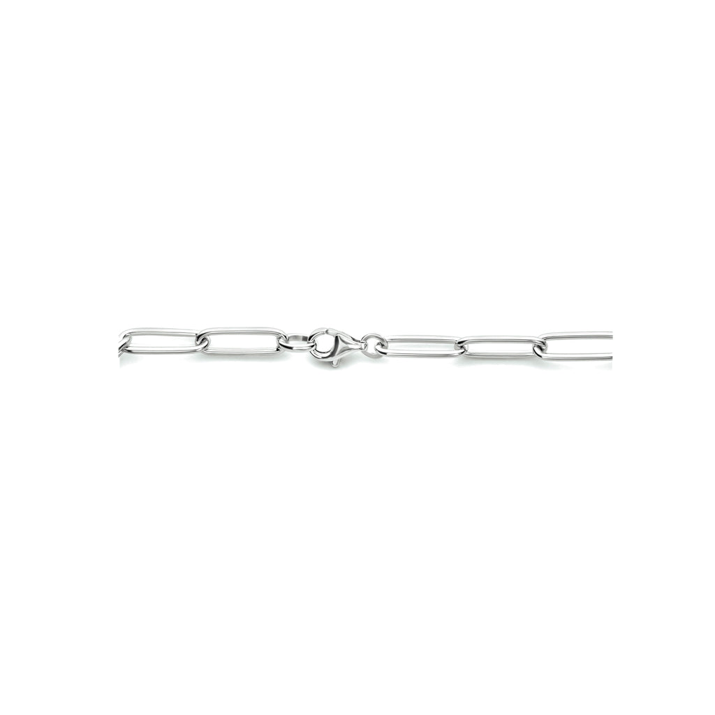 Collier paperclip ronde buis 5,6 mm 45 cm zilver gerhodineerd
