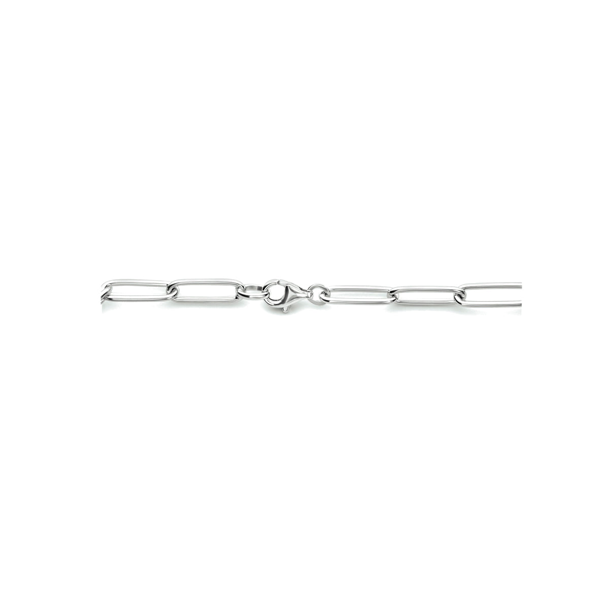 Collier paperclip ronde buis 5,6 mm 45 cm zilver gerhodineerd