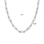 Collier paperclip ronde buis 5,6 mm 45 cm zilver gerhodineerd