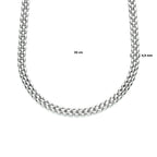 Collier panter 6,9 mm 43 cm zilver gerhodineerd