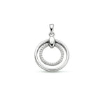 Hanger rond zirkonia zilver gerhodineerd