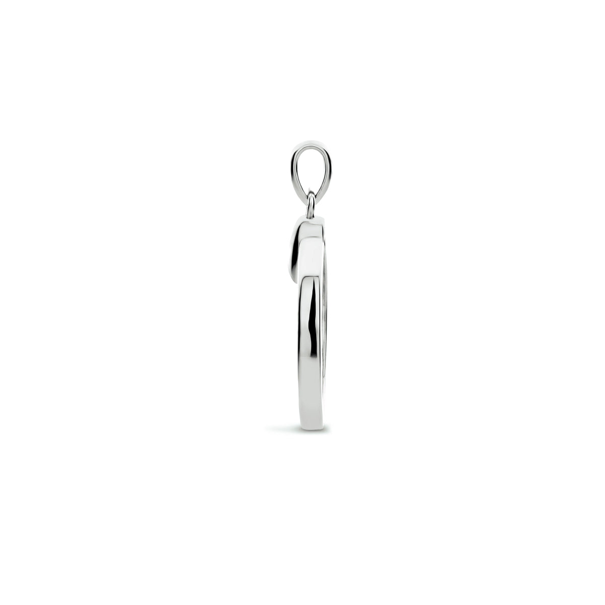 Hanger rond zirkonia zilver gerhodineerd