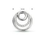 Hanger rondje zirkonia zilver gerhodineerd