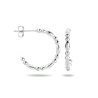 Stekeroorringen bolletjes zilver gerhodineerd