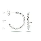 Stekeroorringen bolletjes zilver gerhodineerd