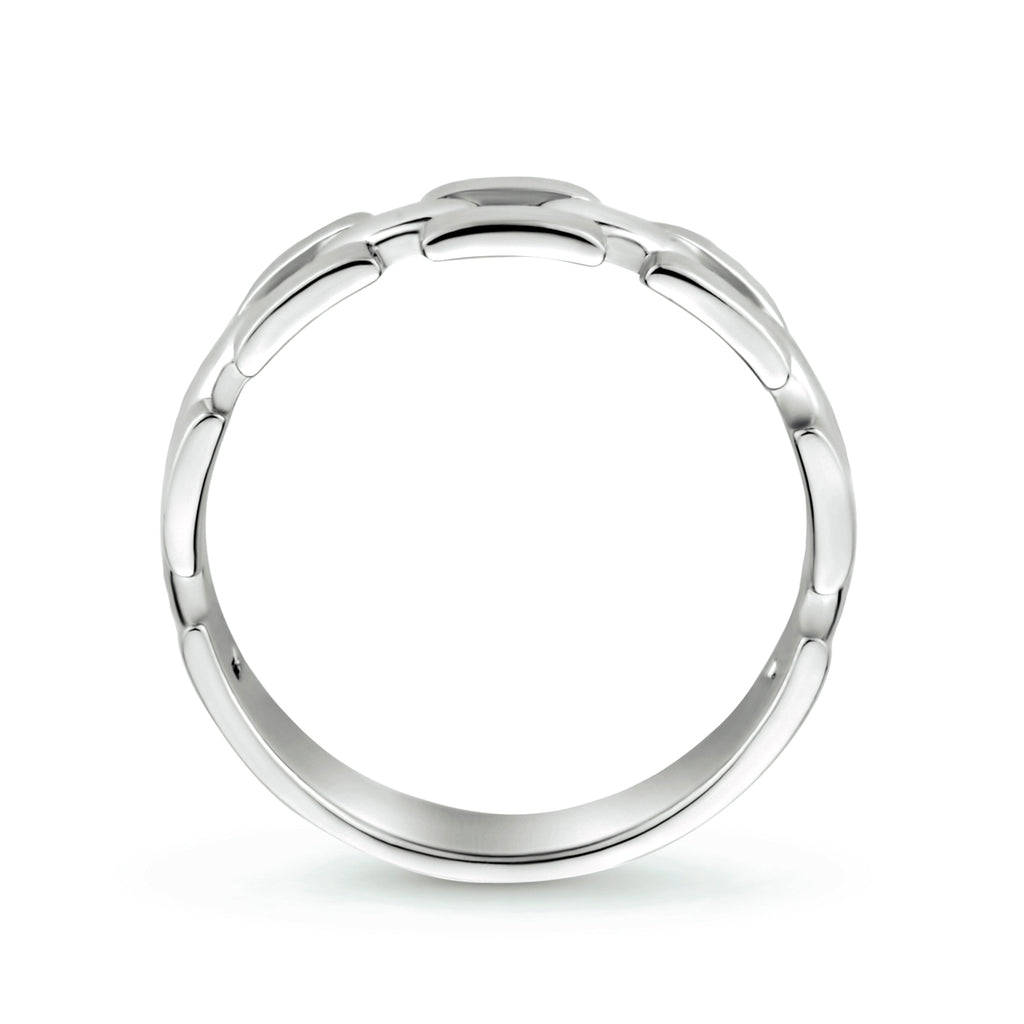 Ring schakel zilver gerhodineerd