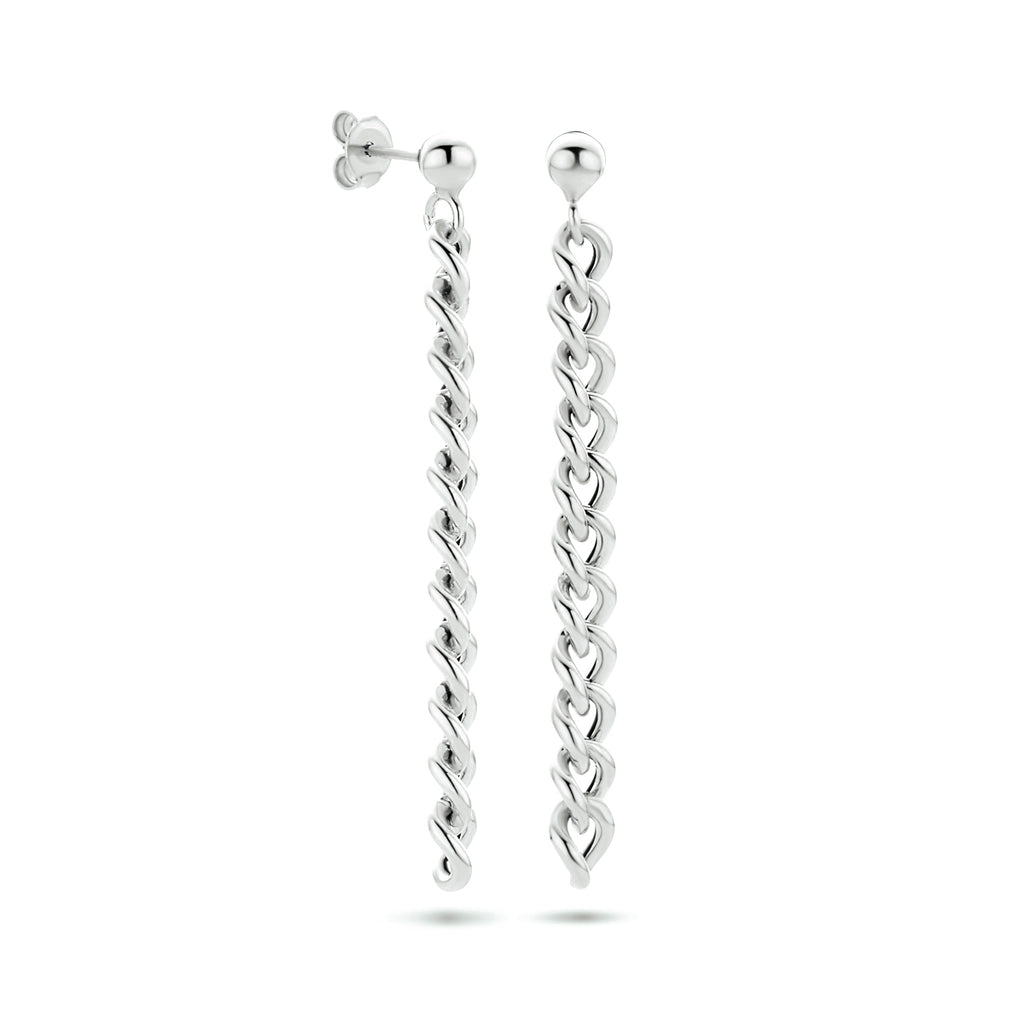 Oorhangers schakel zilver gerhodineerd