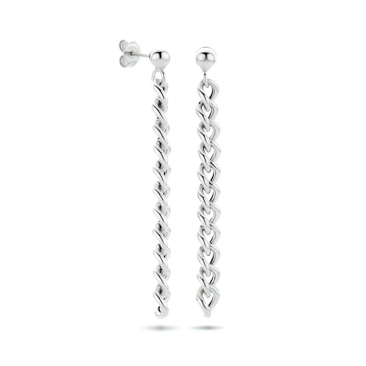 Oorhangers schakel zilver gerhodineerd