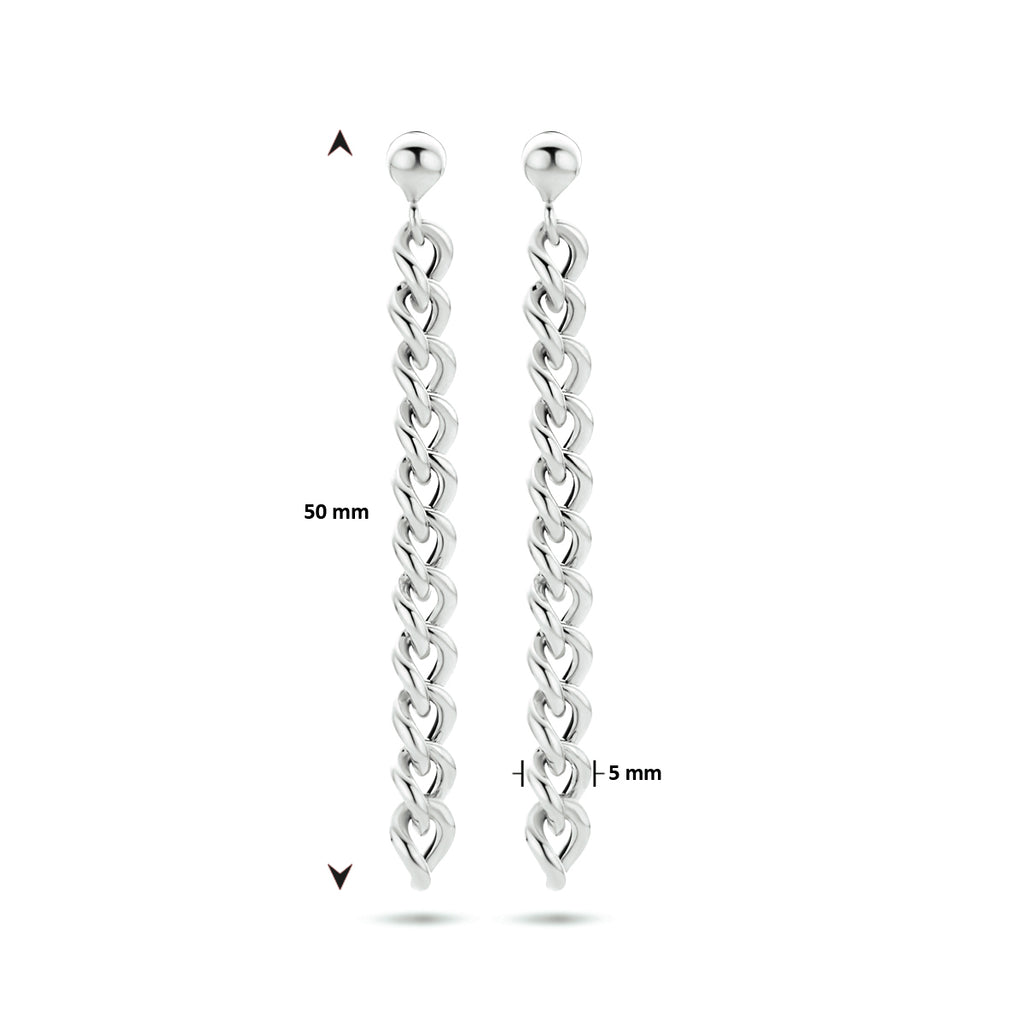 Oorhangers schakel zilver gerhodineerd