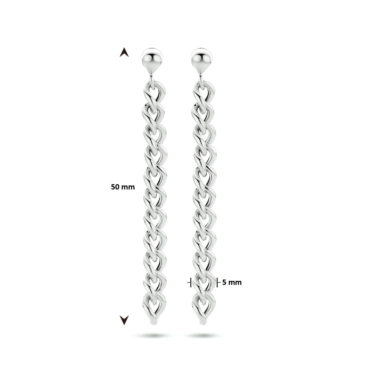 Oorhangers schakel zilver gerhodineerd