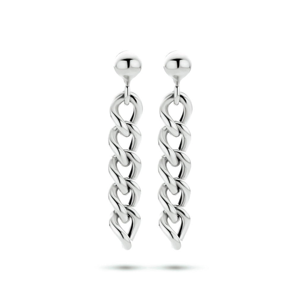 Oorhangers schakel zilver gerhodineerd